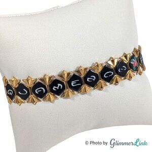 Vintage Tahquamenon Falls Souvenir Floral Gold Tone Link Bracelet